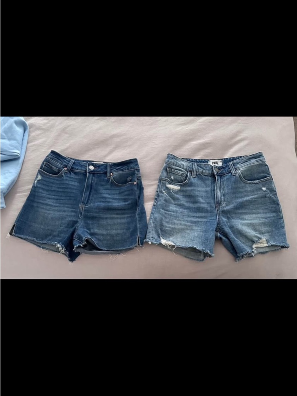 Women’s Distressed High rise Jean Shorts - two pairs